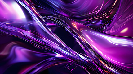Abstract Purple Metallic Waves