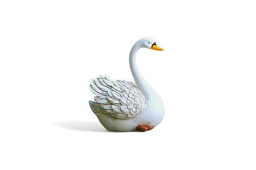 miniature swan on a white background