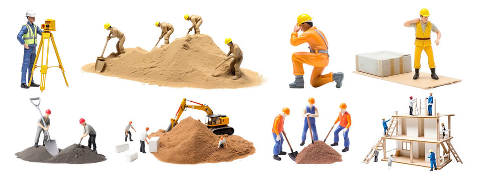 Construction site miniature set