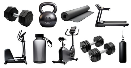 dark black fitness equipment set