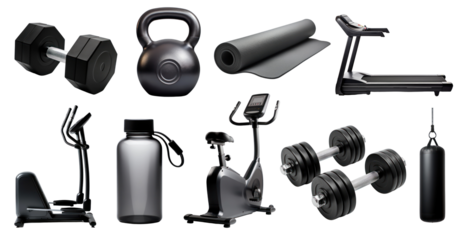 dark black fitness equipment set