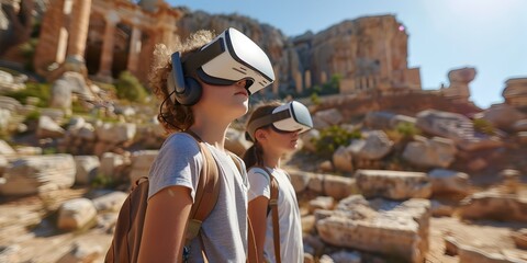 Virtual Field Trip Exploring Ancient Ruins Through Immersive VR Headsets for Educational and Learning Experiences