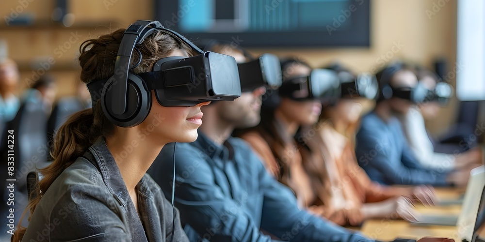 Poster virtual reality language class with immersive student conversation practice