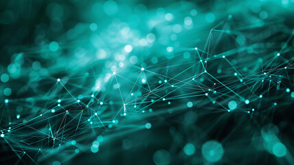 Mysterious deep ocean teal networks interlace within high-tech logistics environments,