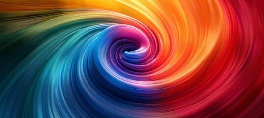 Obraz premium Colorful rainbow swirl vortex. LGBT pride gender equality symbol. Generative AI technology. 