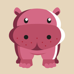 Hippo vector with detailed illustration of light and shadow