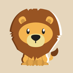 Lion vector with detailed illustration of light and shadow