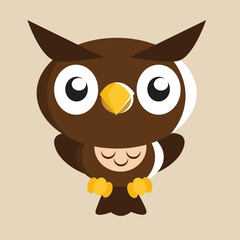 Owl vector with detailed illustration of light and shadow