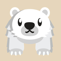 Polar Bear vector with detailed illustration of light and shadow