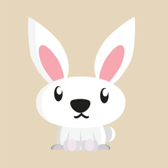 Rabbit vector with detailed illustration of light and shadow