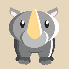 Rhino vector with detailed illustration of light and shadow