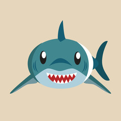 Shark vector with detailed illustration of light and shadow