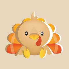 Turkey vector with detailed illustration of light and shadow
