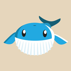 Whale vector with detailed illustration of light and shadow