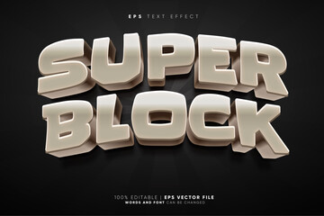 Super Block Game 3D Text Effect