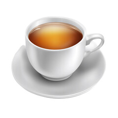 Cup of tea isolated on transparent or white background PNG