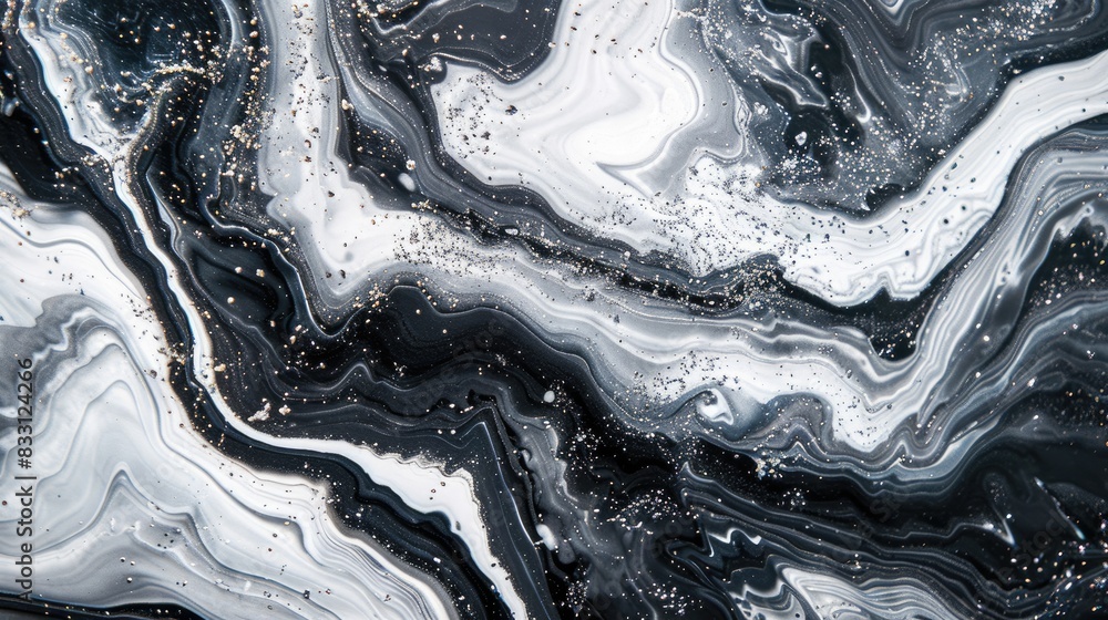 Poster abstract background with black and white marble pattern