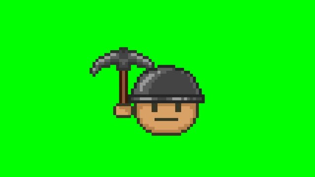 Miner character, pixel art creature
