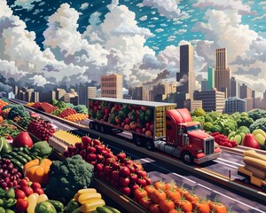 Food Supply Chain Disruption Blocked Transportation Route and Expression