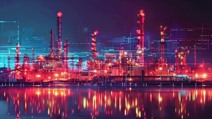 night view of the port