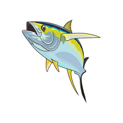 tuna fishing illustration logo vector image t shirt