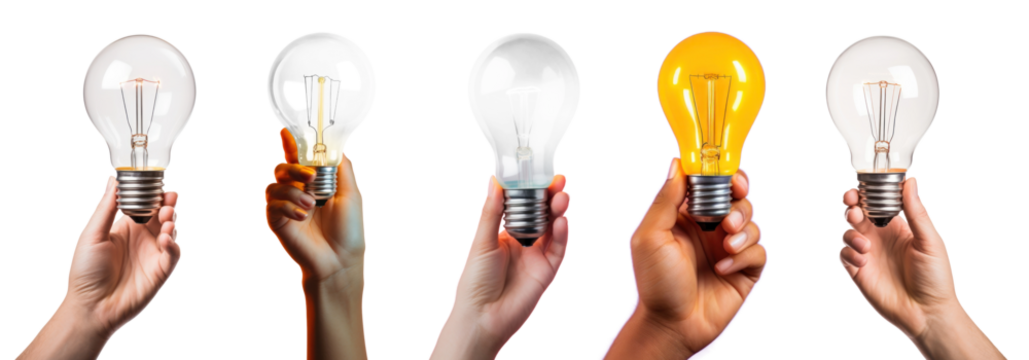 Light lightbulb holding hand set