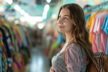 Pregnant woman shopping in a store