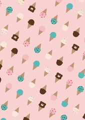 カラフルなアイスクリームの背景素材