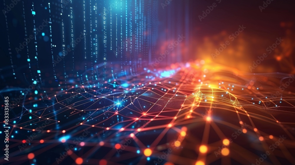 Poster abstract futuristic background data transfer. technology concept.
