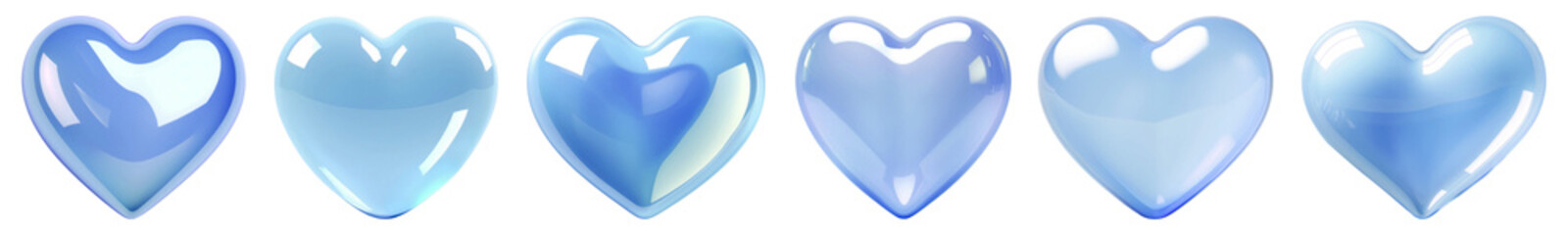 cute blue 3D Heart set