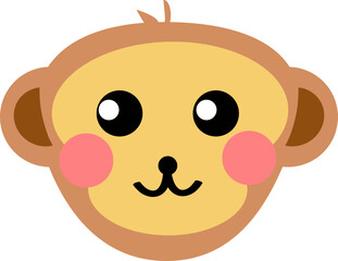 cute monkey animal zoo in the junggle vector element illustration
