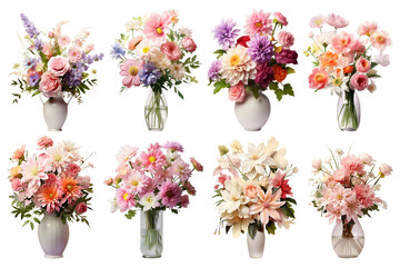 Obraz premium colorful flowers in vase set