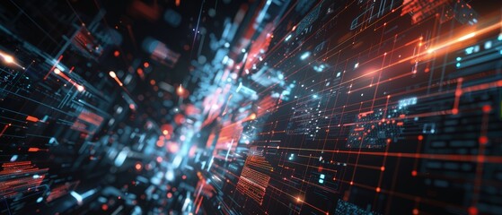 Naklejka premium abstract digital designs displayed on a sleek black background, demonstrating the cutting-edge creativity and sophistication of the showcased technologies