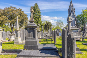 Dublin, Ireland - May 5 2024 "Beautiful morning at Glasnevin Cemetery in Dublin"