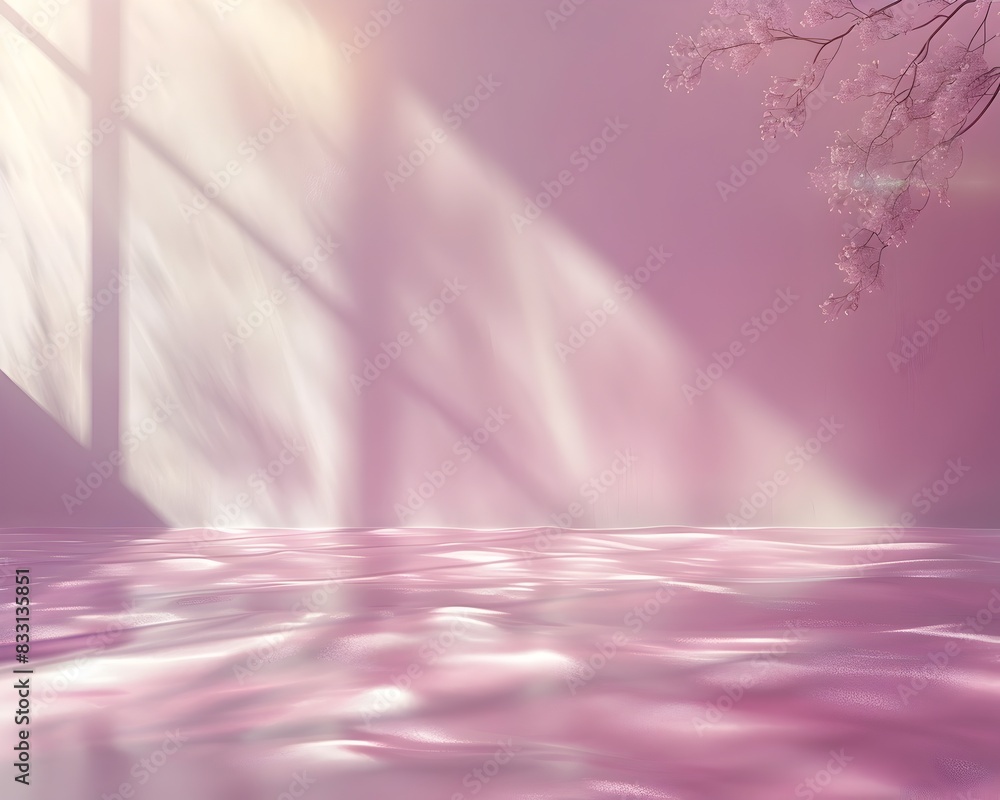 Poster smooth pastel pink backdrop with subtle shadows elegant setting for product presentation and brandin