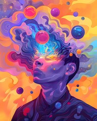 Hormones as Floating Orbs Impacting Human Emotions in a Art