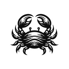 Obraz premium Crab silhouette. Crab Logo design. Isolated crab on white background