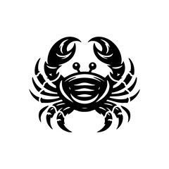 Crab silhouette. Crab Logo design. Isolated crab on white background