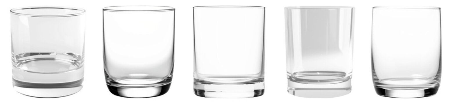 empty drinking glass container set