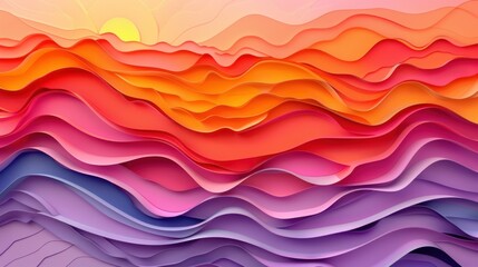 Fototapeta premium papercraft wave, wallpaper