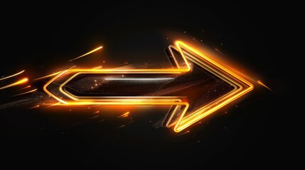 Fototapeta premium glowing arrow symbol With a glittering 3D effect