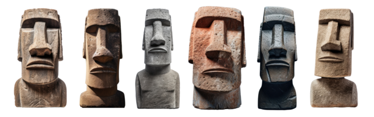 variation of Moai statue set