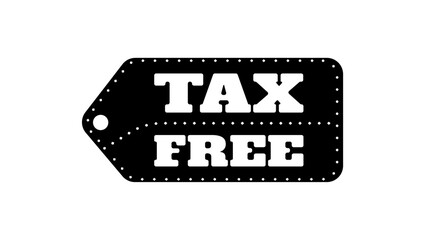 Fototapeta premium tax free emblem, black isolated silhouette