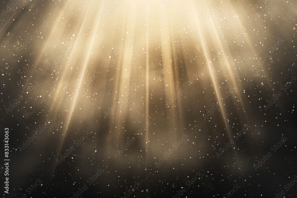 Poster abstract gradient background with light beams, dark grey and beige colors, empty space for product d