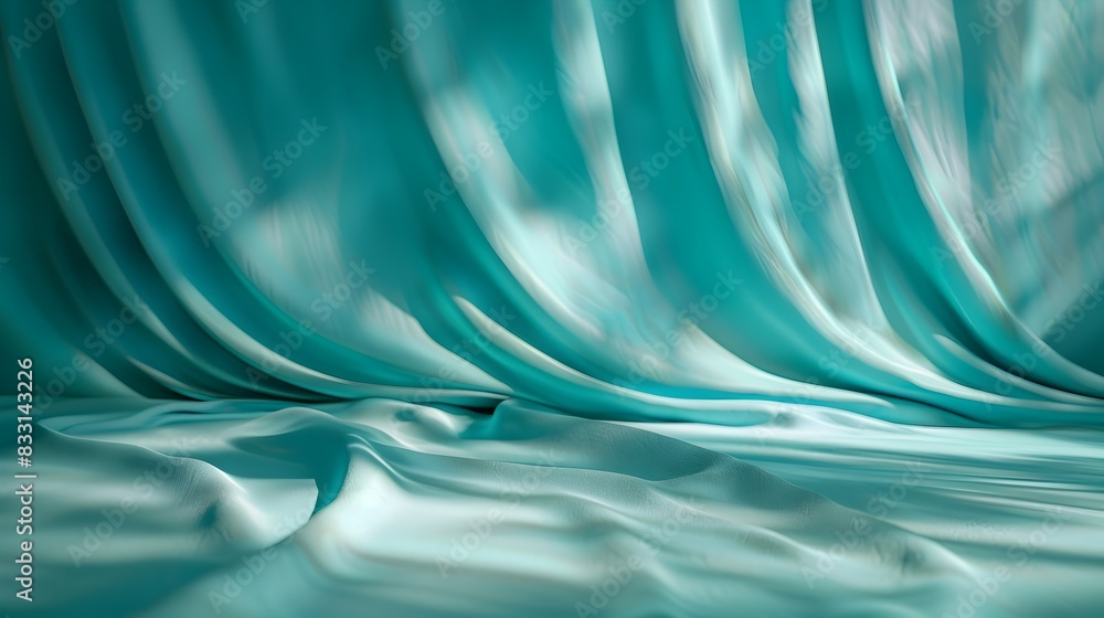 Poster smooth teal backdrop for wellness product presentation with subtle shadows and copy space