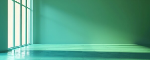 Clean Green Gradient Backdrop Perfect for Eco Friendly Office Supplies and Product Presentation Concepts with Empty Copy Space for Branding and