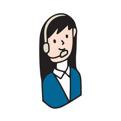 職業イラストアイコン　テレフォンオペレーター