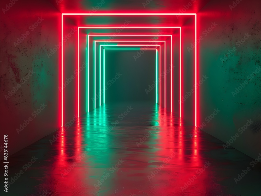 Poster captivating neon backdrop for modern tech displays and product concepts