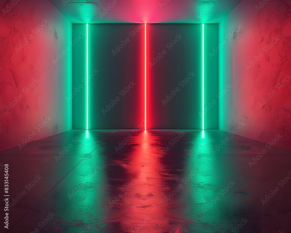Poster vibrant neon backdrop for dynamic product concepts and displays