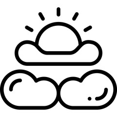 partly cloudy line icon